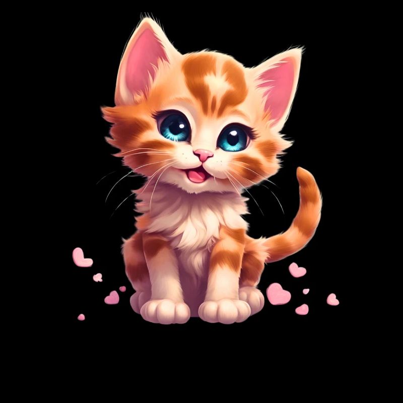 Chaton mignon avec des cœurs