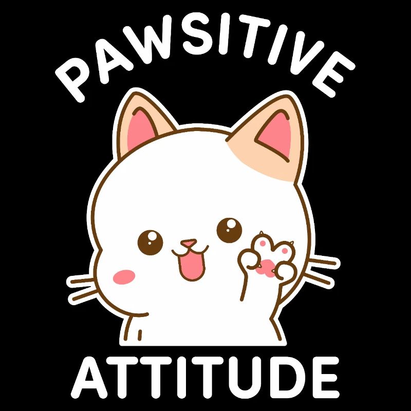 Pawsitive Attitude - Cat Making the V Sign
