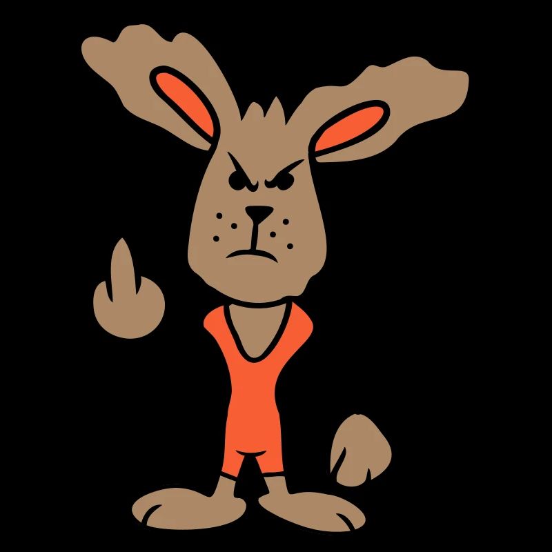 Hase Mittelfinger Zeigen Böse Frech Beleidigend