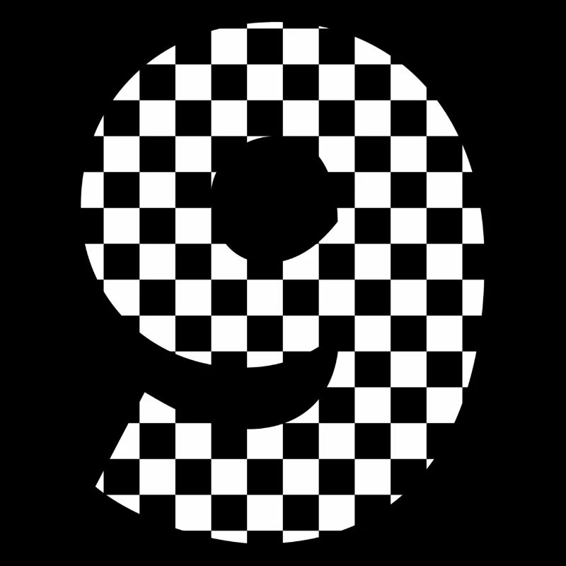 Number 9 checkered