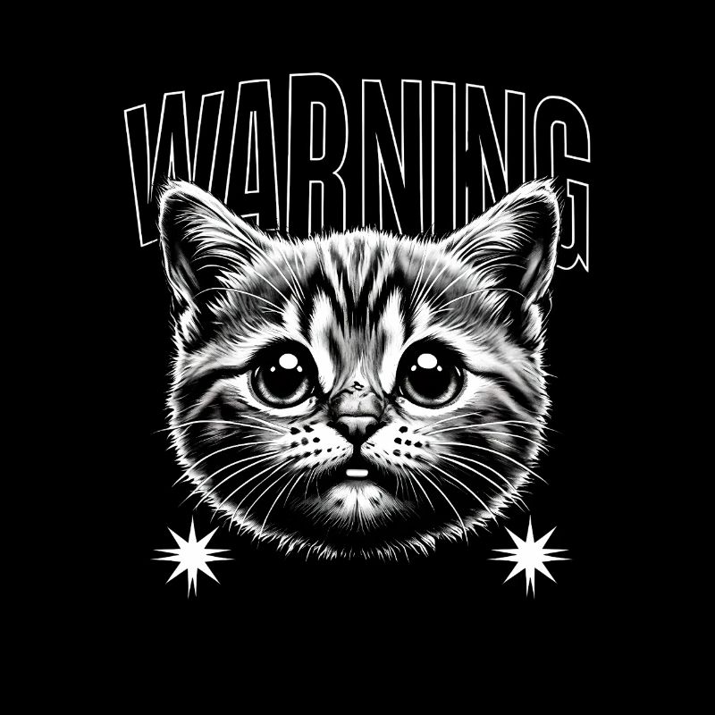 Warning Katze Mieze Geschenk