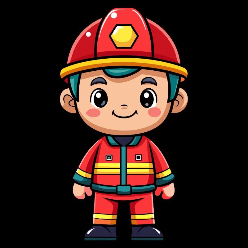 Held in Rot der Feuerwehrmann