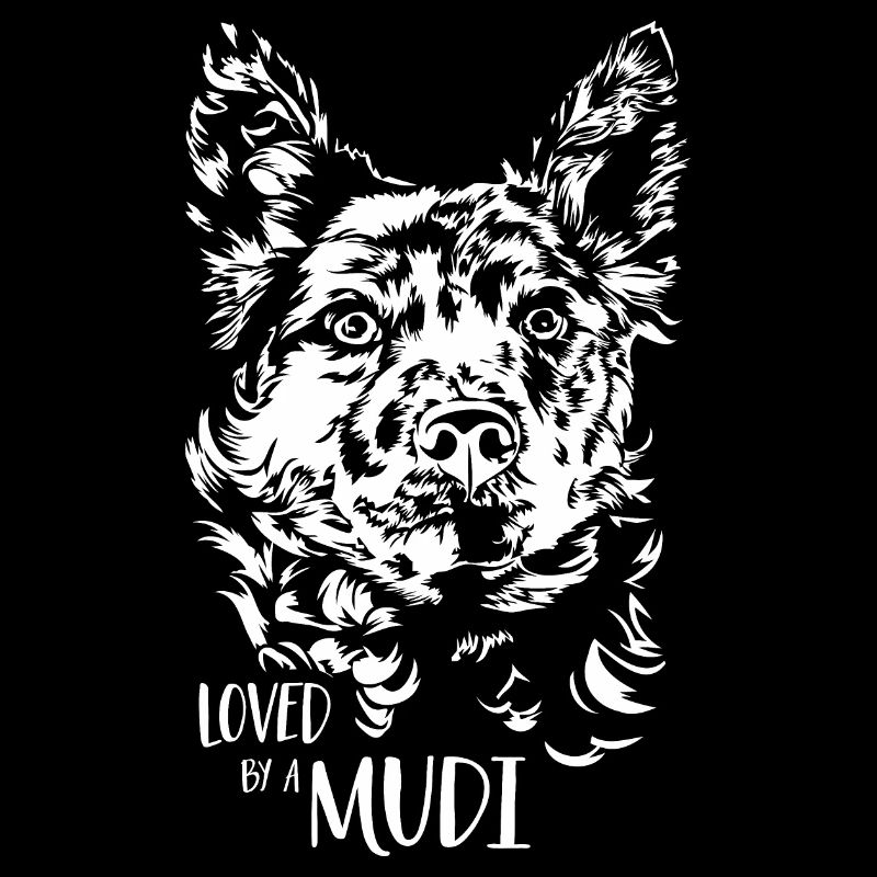 Loved by a Mudi Hundespruch Hunde Wilsigns