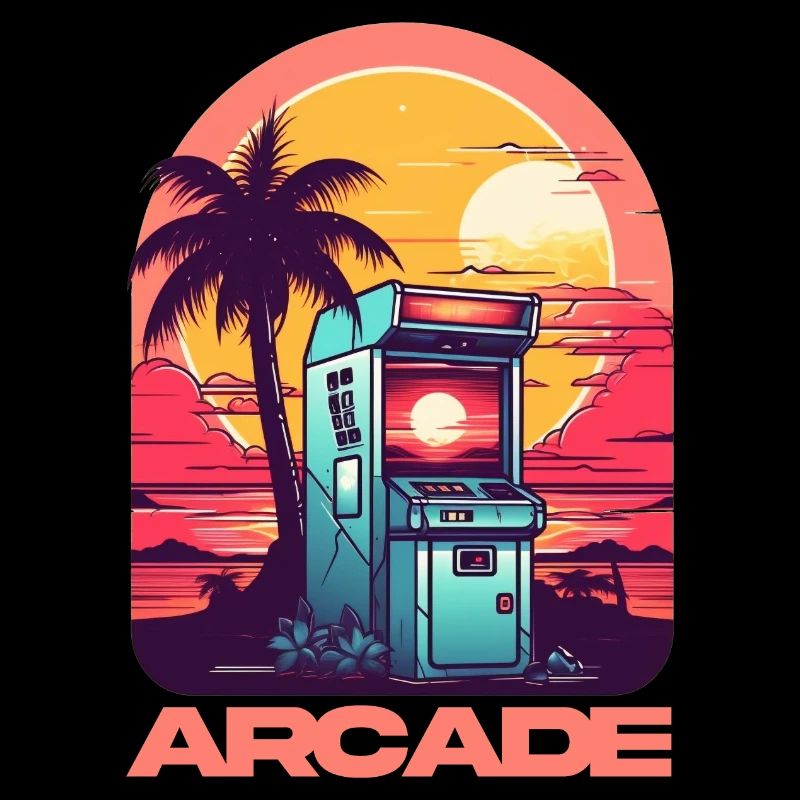 Arcade Gaming Retro Controller Play Game Over