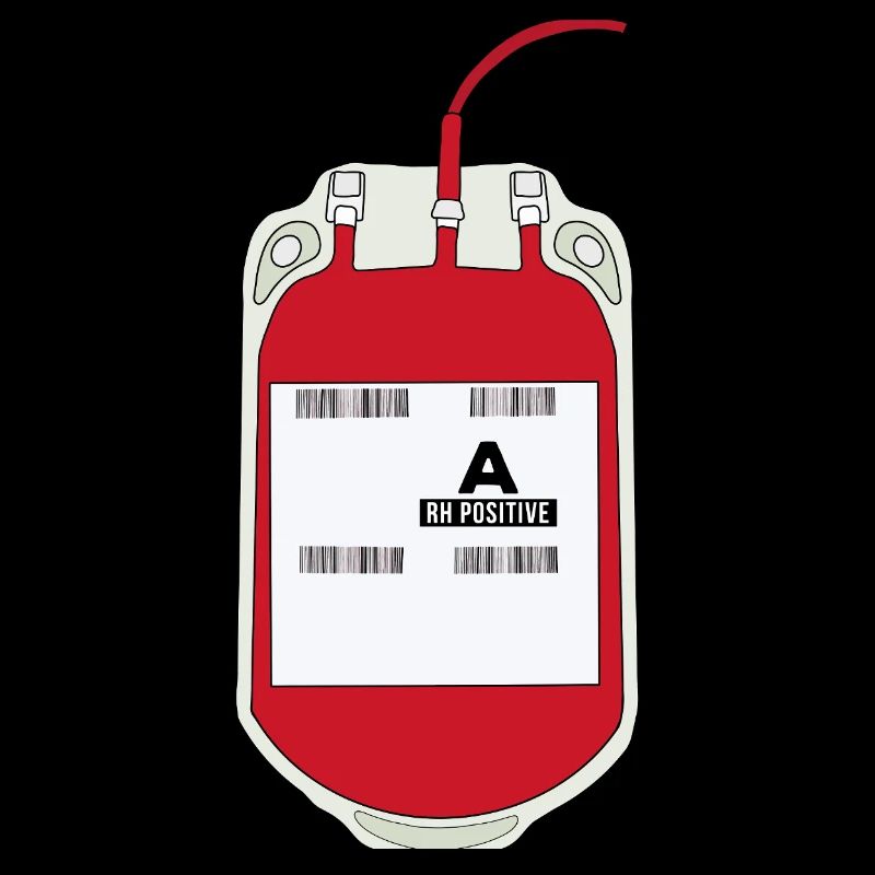 Ein positiver Blutbeutel