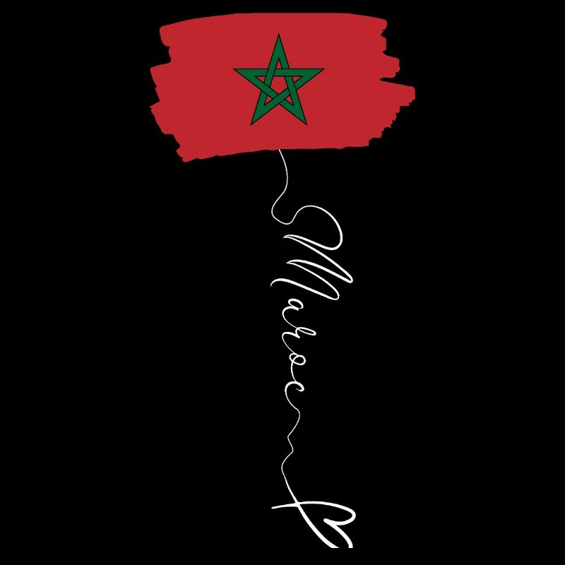 Morocco Flag Red Green Pentagram Emblem