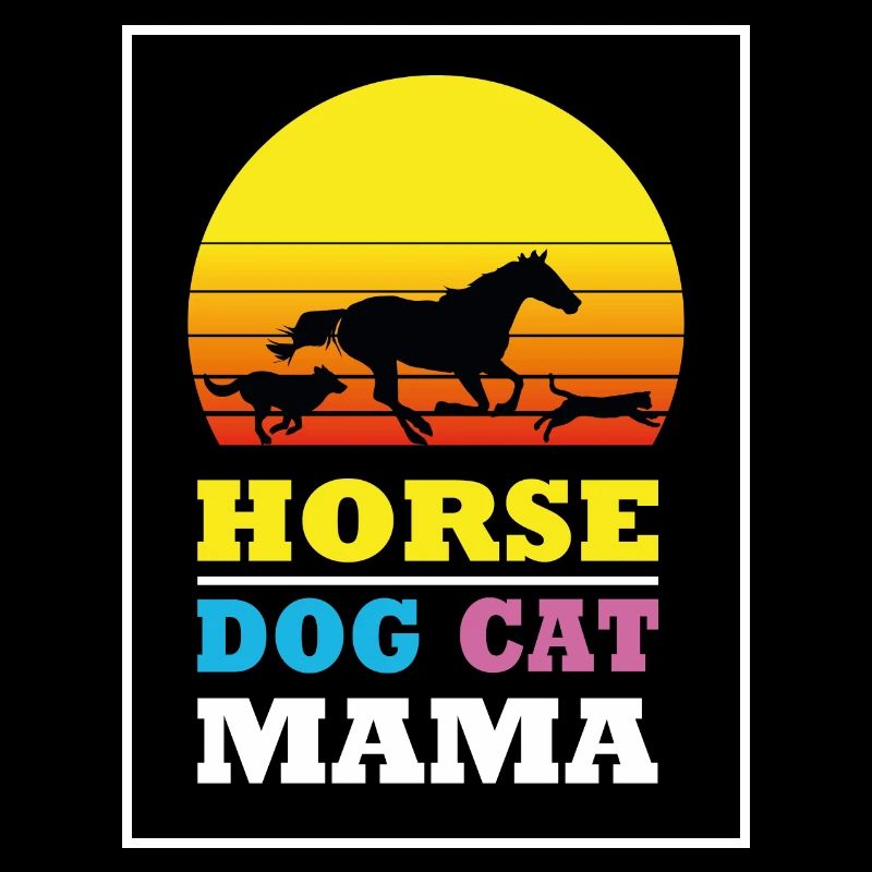 Cheval Chat Chiens Maman