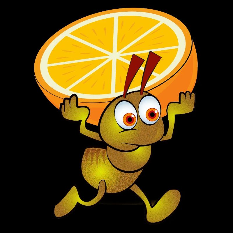 Yellow ant with a split orange
