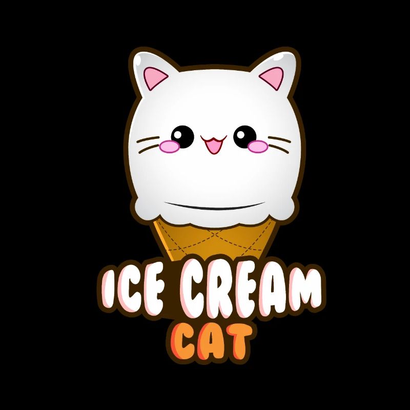 Ice Cream Cat Eiscreme Eis Katze Vanille Eiskugel