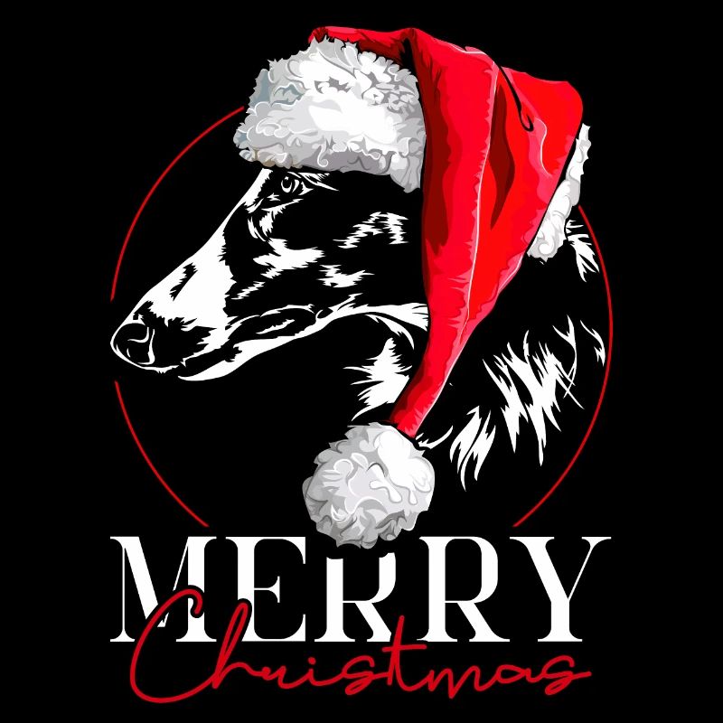 Santa BARSOI Joyeux Noël Lévriers Wilsigns
