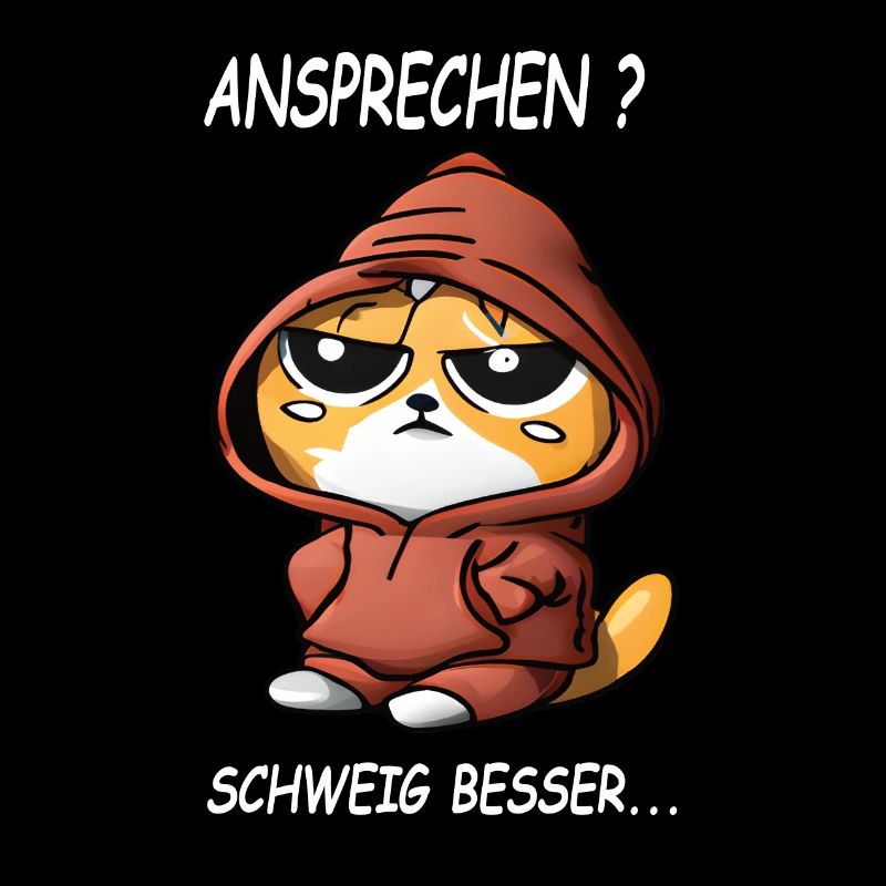 Ansprechen - Schweig besser Kaffee Spruch Katzen
