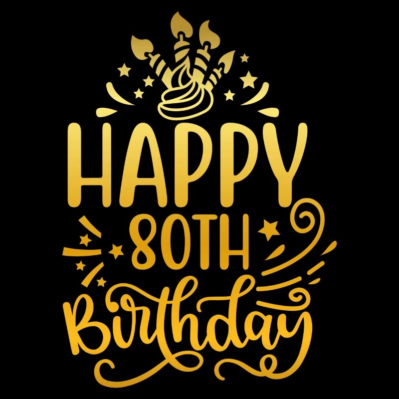 Happy 80th Birthday 80 Year Old Gift (Gold)