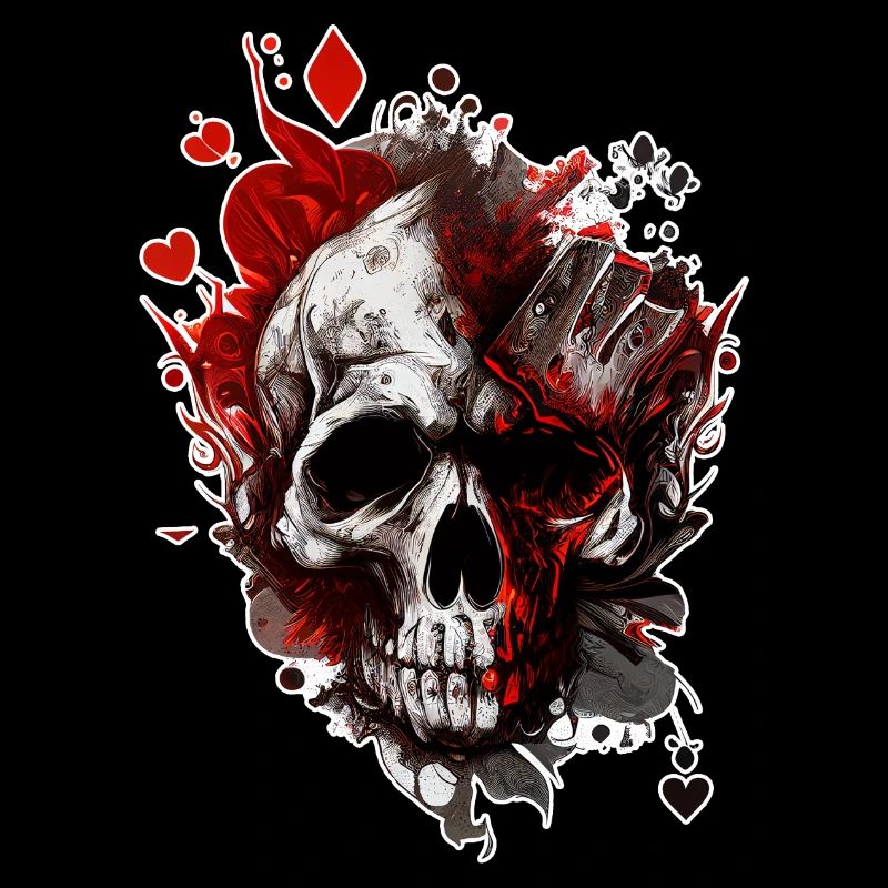 Splash multicolor skull. poker face