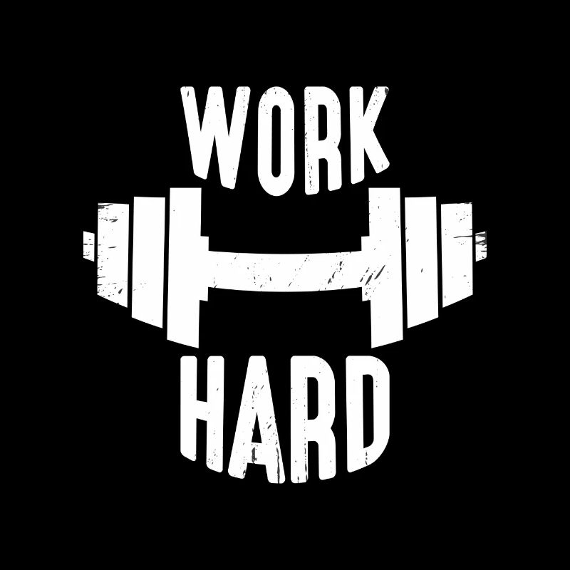Work Hard Hantel weis