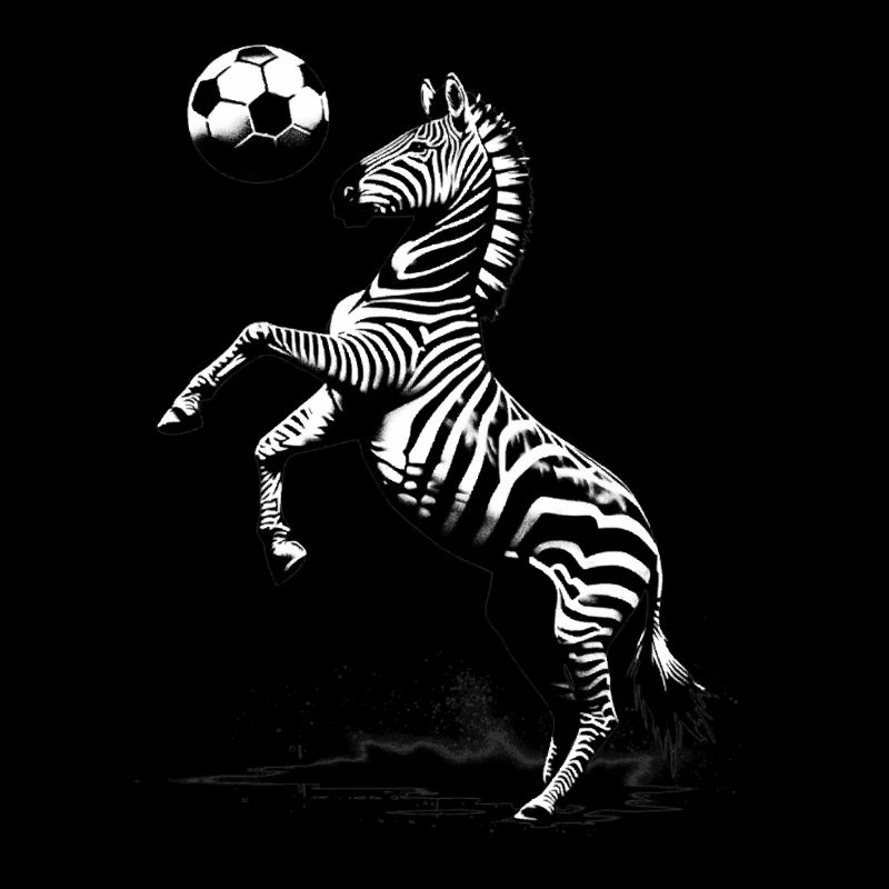 Zebra Playing Soccer