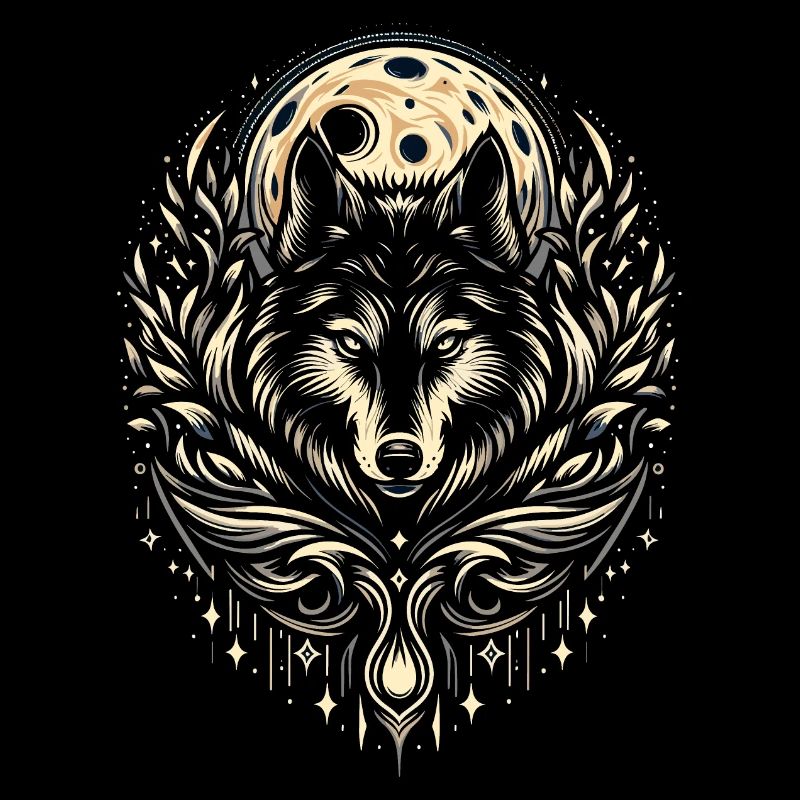 Loup au clair de lune