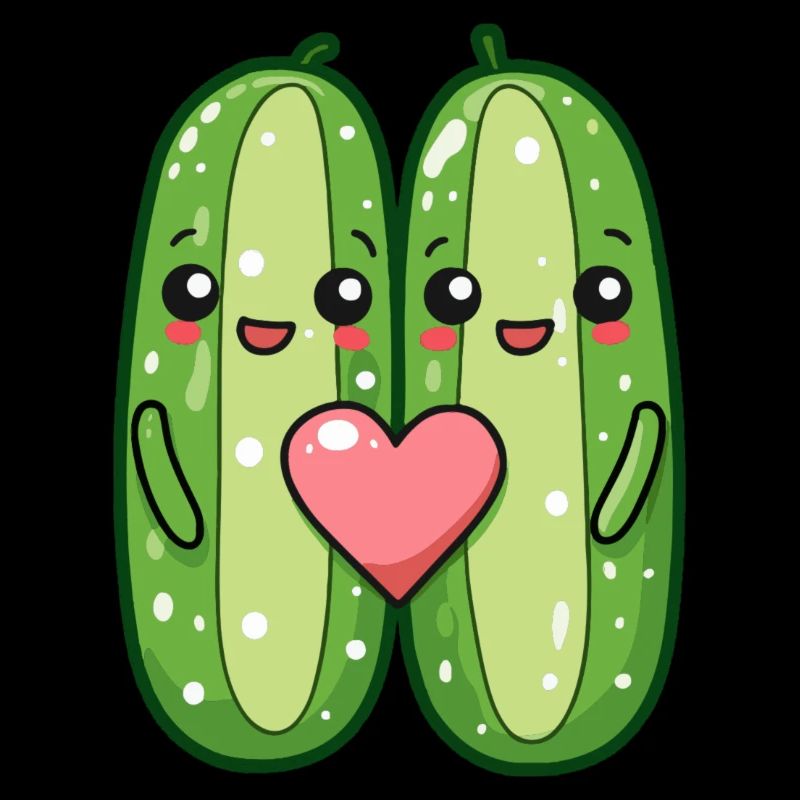 Concombre Couple Amour Coeur Drôle