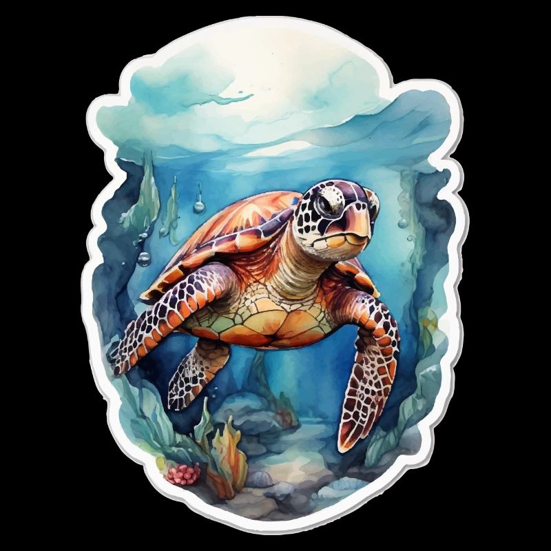 Tortue de mer sous l’eau