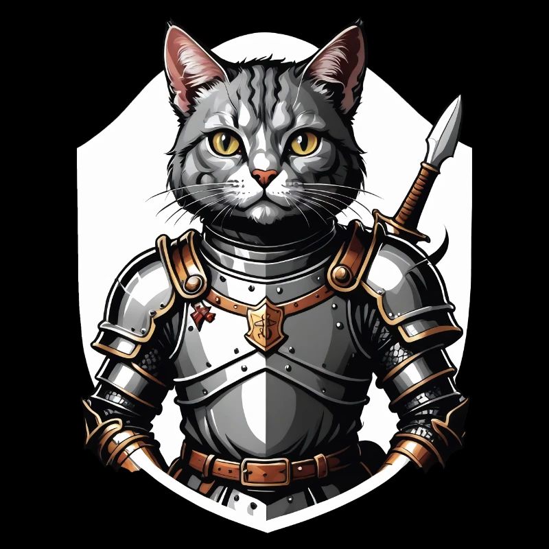 Cat Ritter Knight Katze Geschenk Mittelalter