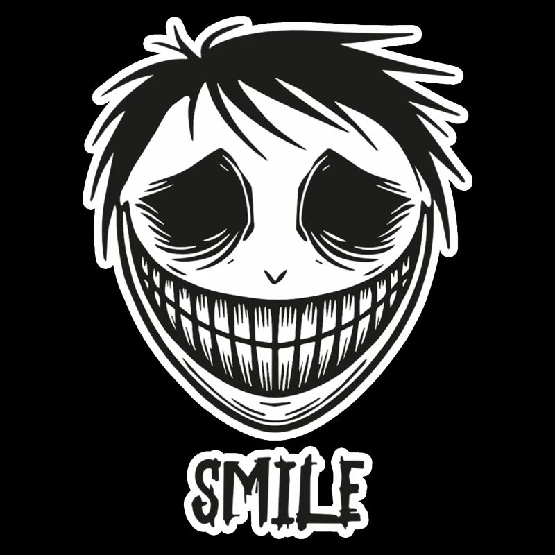 Visage souriant effrayant - Conception de sourire