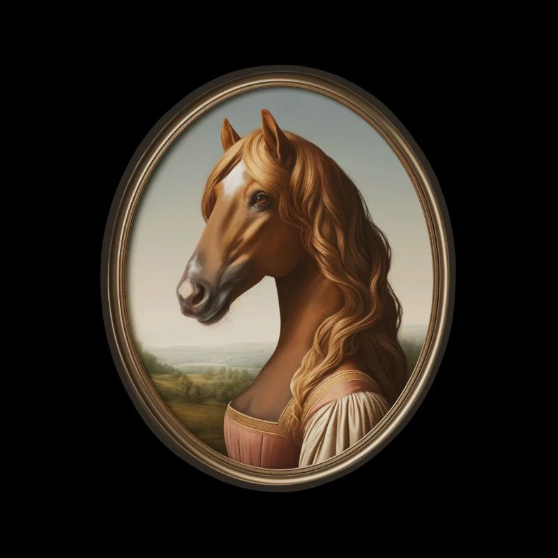 Porträt einer Fuchsstute im Stil der Renaissance