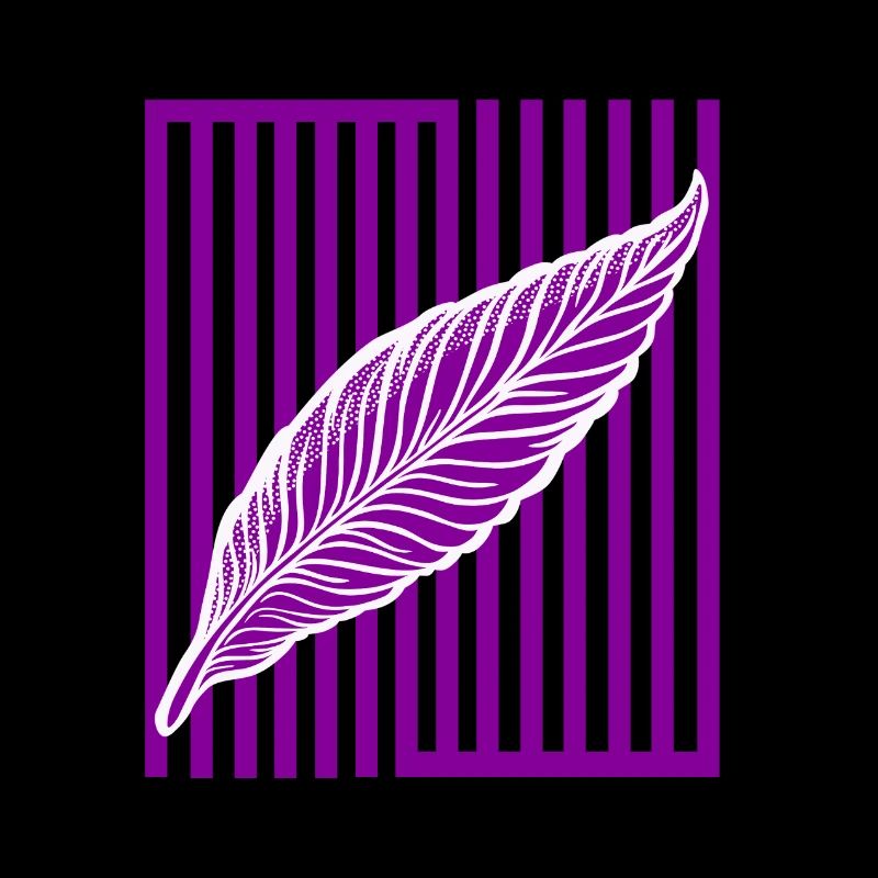 Feather on vertical bar