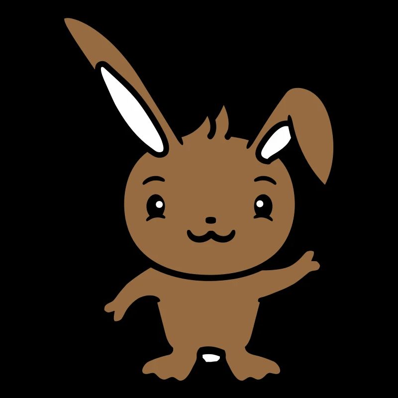 Rabbit waving friendly greeting hand waving hello