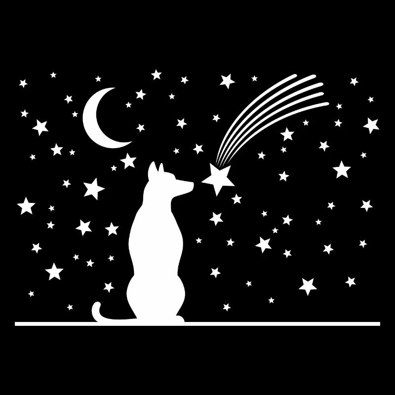 Chien Lune et Étoiles