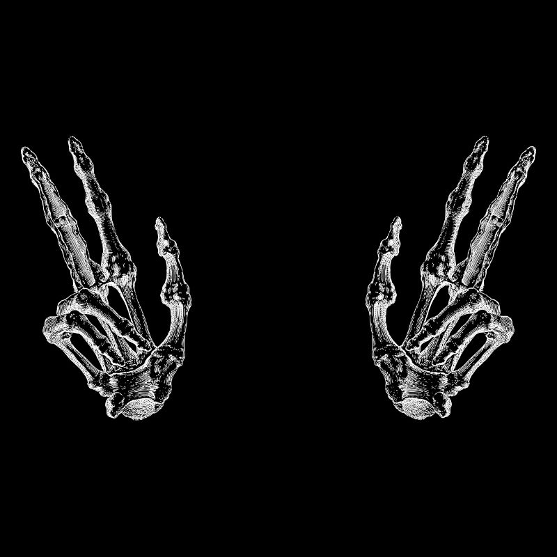 Skeleton Hand Peace