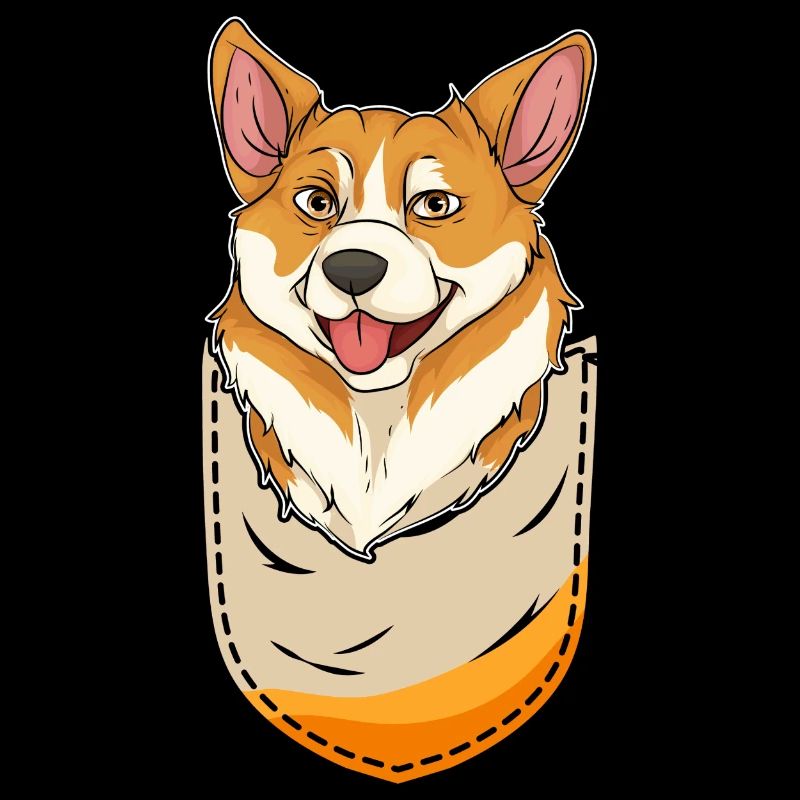 Haustier Geschenkidee Hund Brusttasche Welsh Corgi