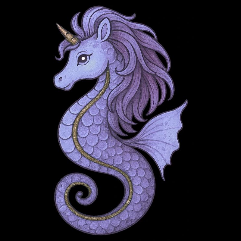 Seepferdchen-Einhorn Lila Violett