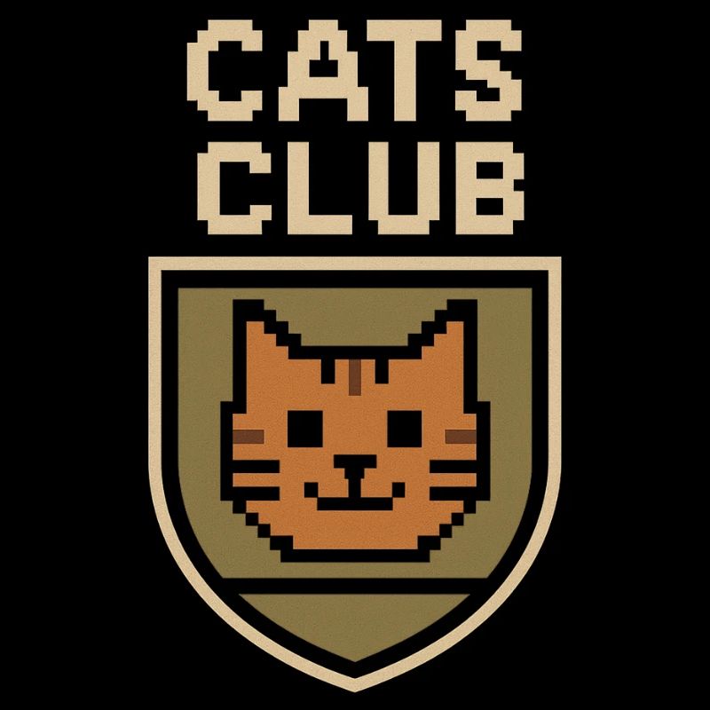 Pixel-Art Katzen-Club Emblem