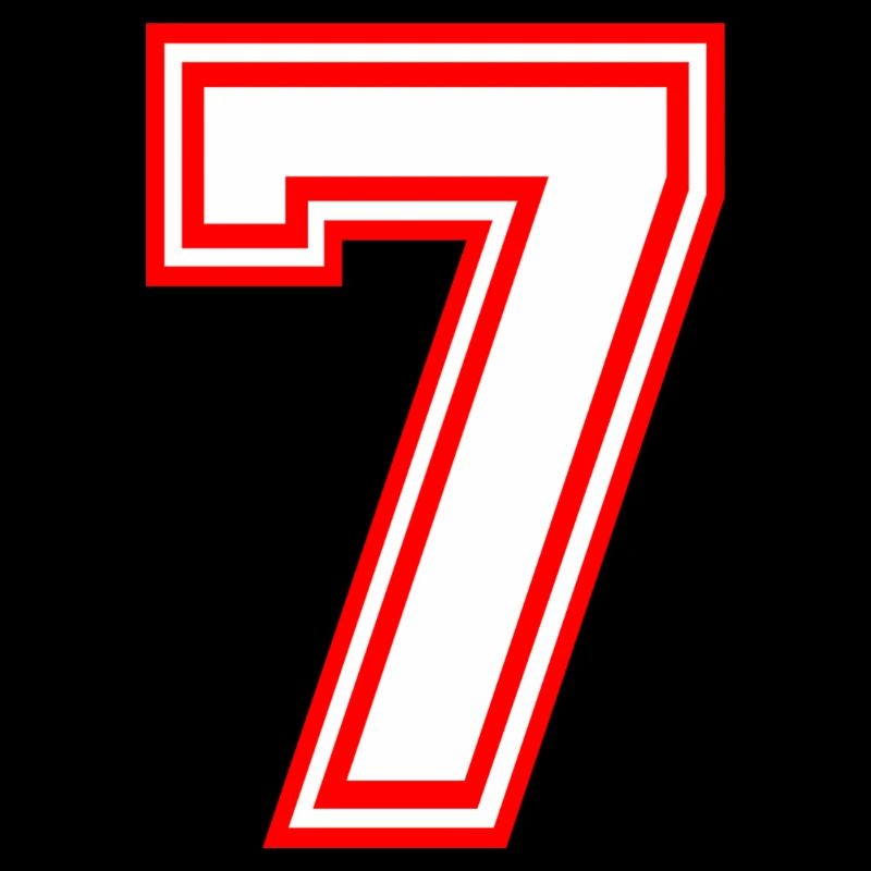 NUMMBER SIEBEN 7 LUCKY NUMBER SEVEN RETRO STYLE
