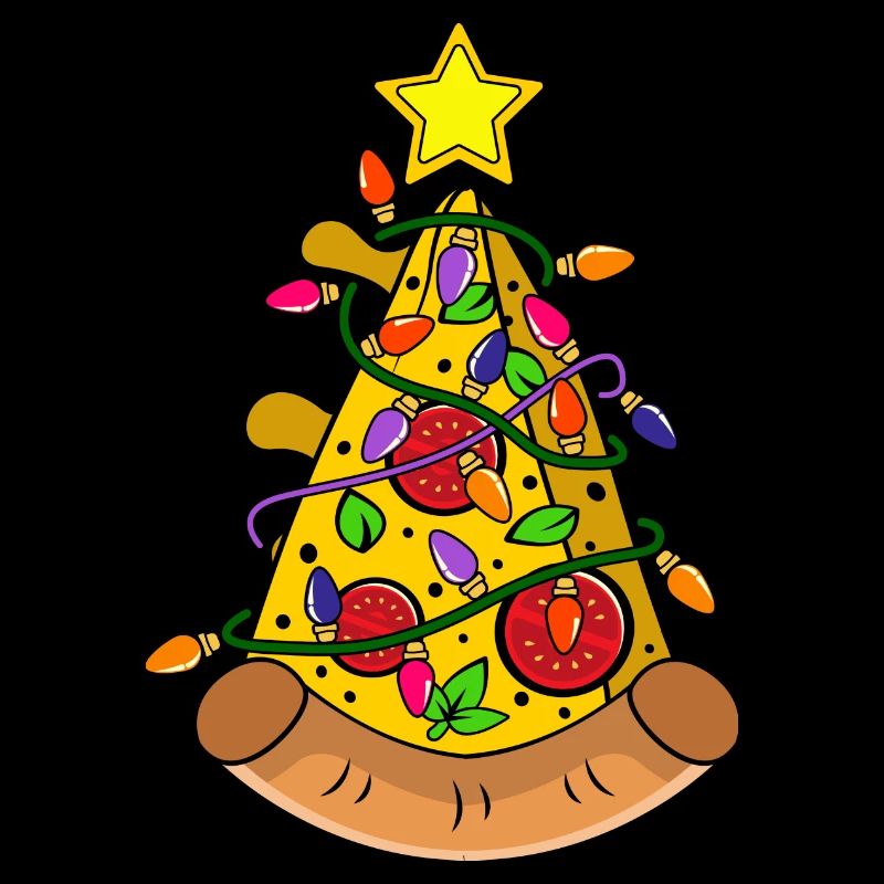 Pizza Weihnachtsbaum Lichter