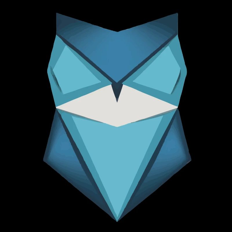 Blaue Eule Origami Kunst