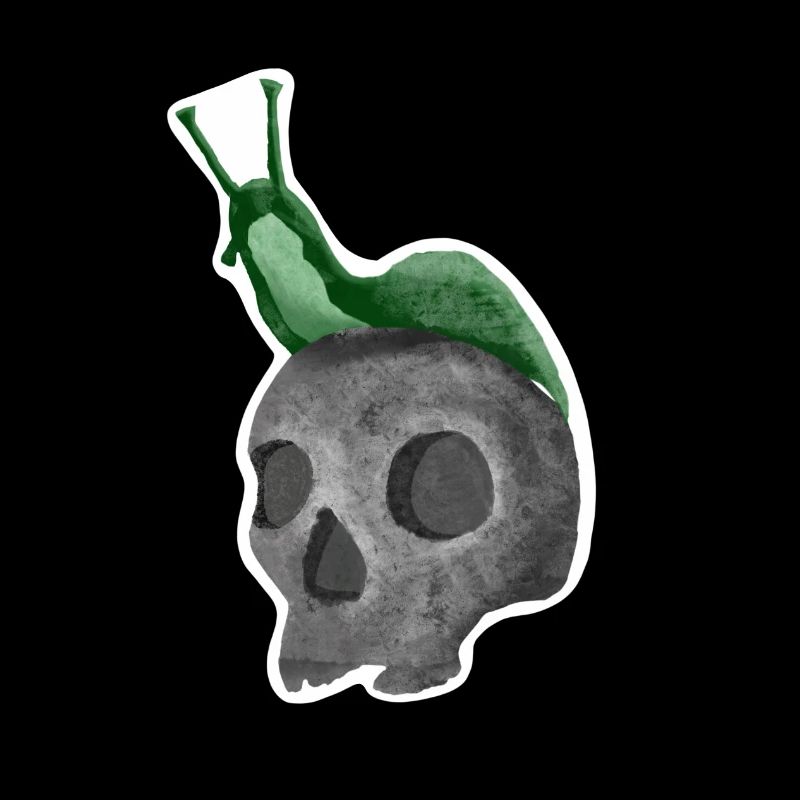 Schädel mit Schnecke