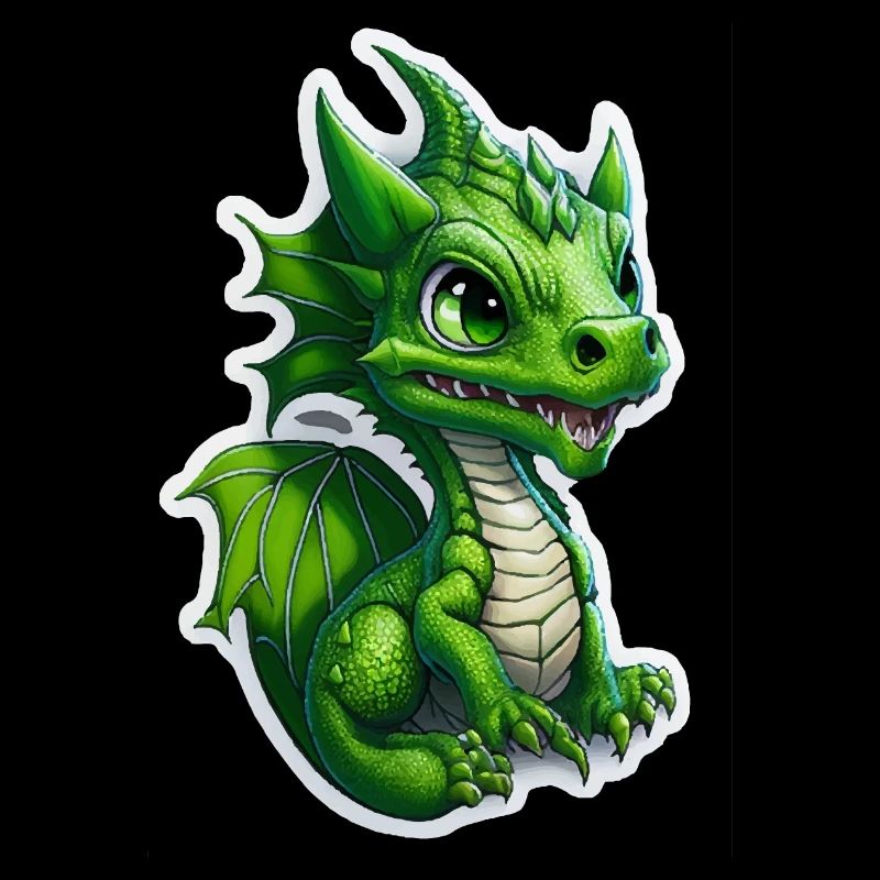 Bébé dragon, mignon, heureux, souriant