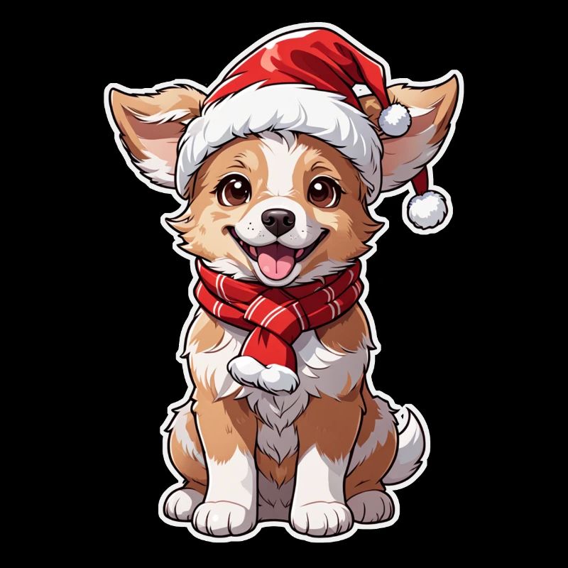 chien avec bonnet de noel