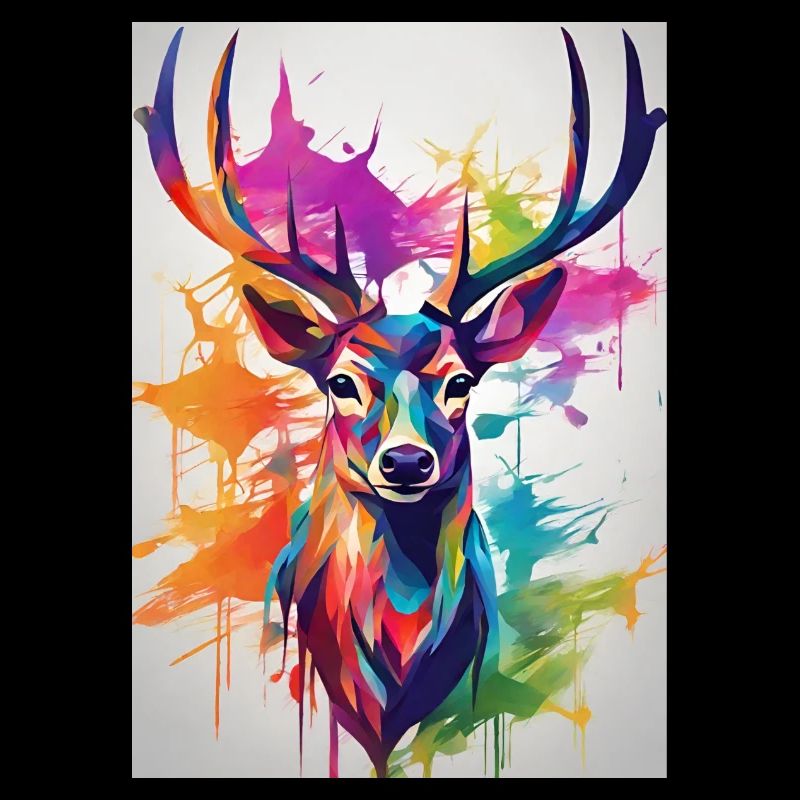 Deer skull colorful