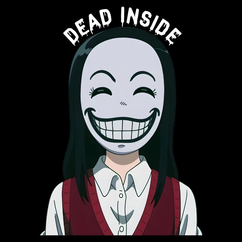"Dead inside" Smiling anime girl