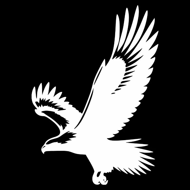 Elegant tattoo style eagle with big wings