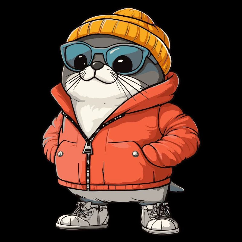Bande dessinée d’hiver d’animaux de phoque