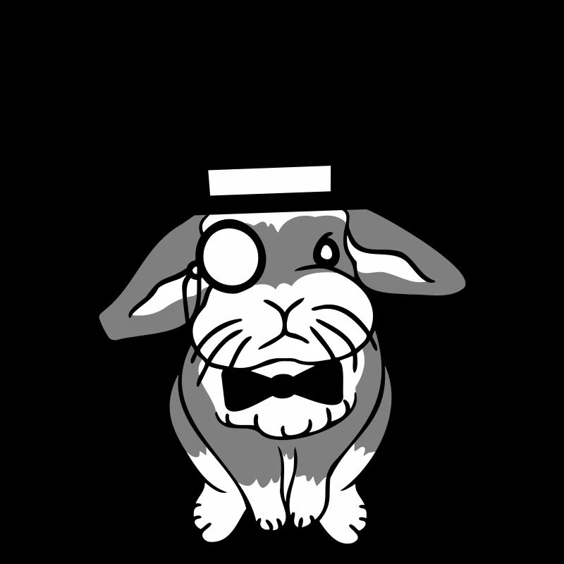 Mr. Bunny Gentleman Top Hat Monocle Glasses