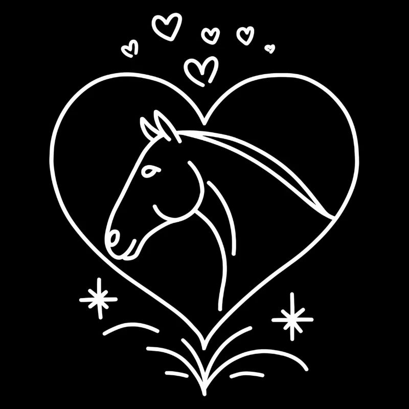 Horse's Head Heart with Hearts