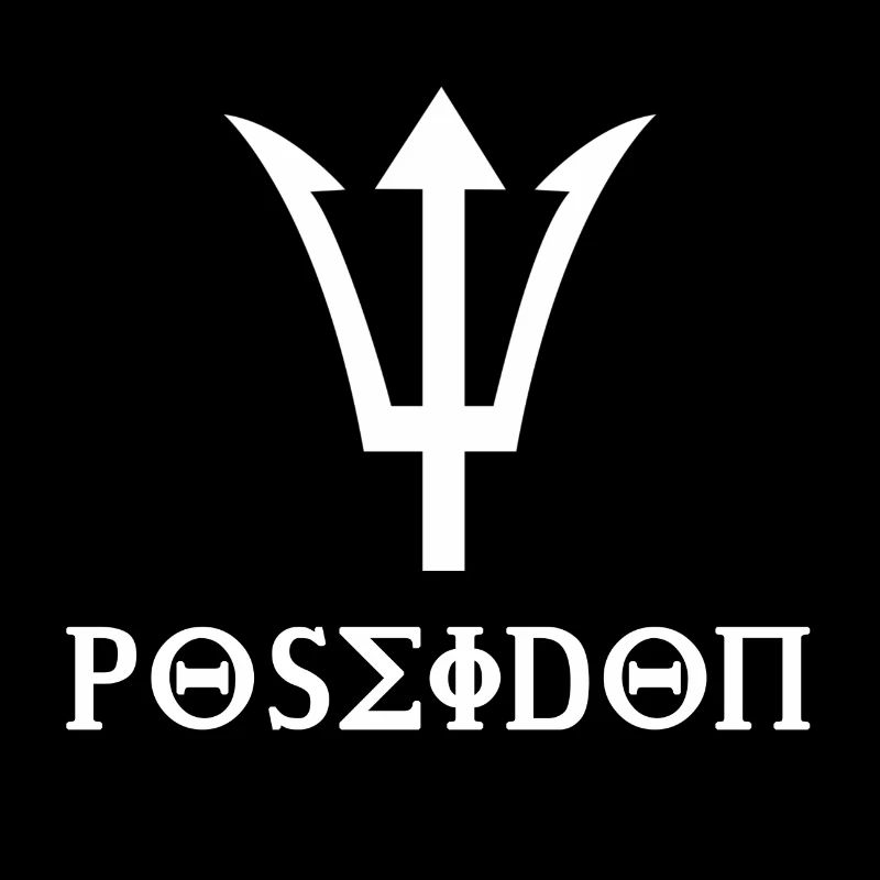 Poseidon Design mit Dreizack Geschenkidee weiss