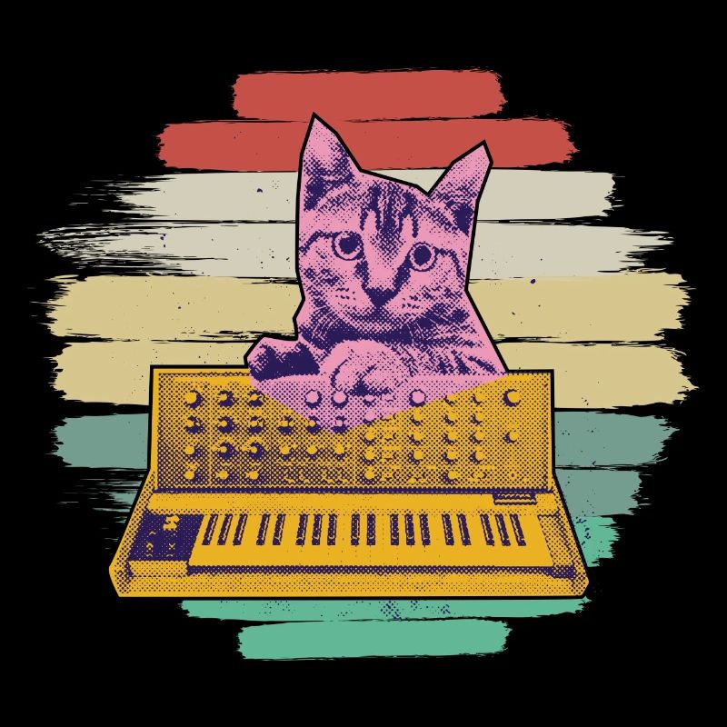 Synthétiseur clavier chat rétro analogique modulaire