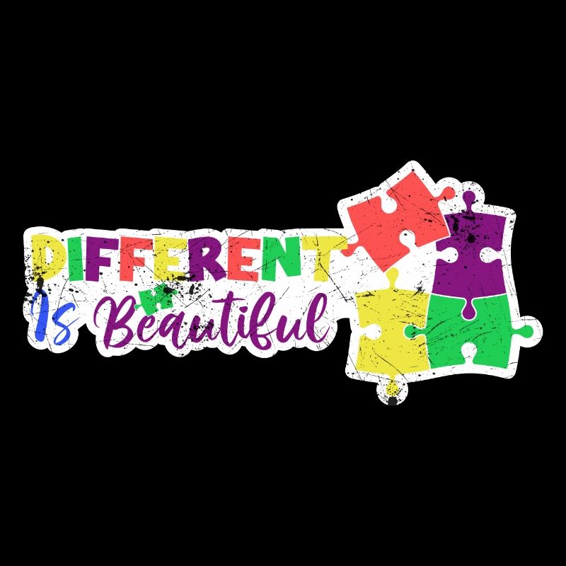 PUZZLE ADHD AUTIST DIFFERENT IS BEAUTIFUL SAYING MOTIFS
