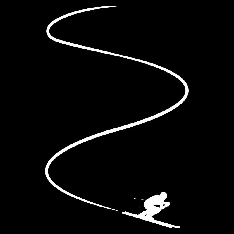 Alpin Ski Skifahrer Skipiste Minimalistisch