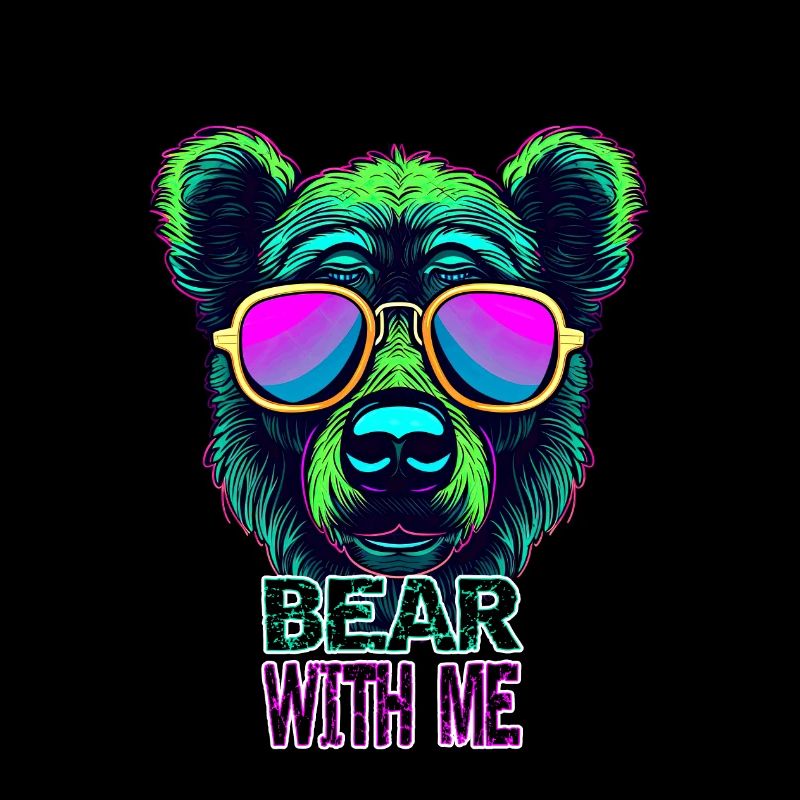 Bear with me quote, Digital Illustration,