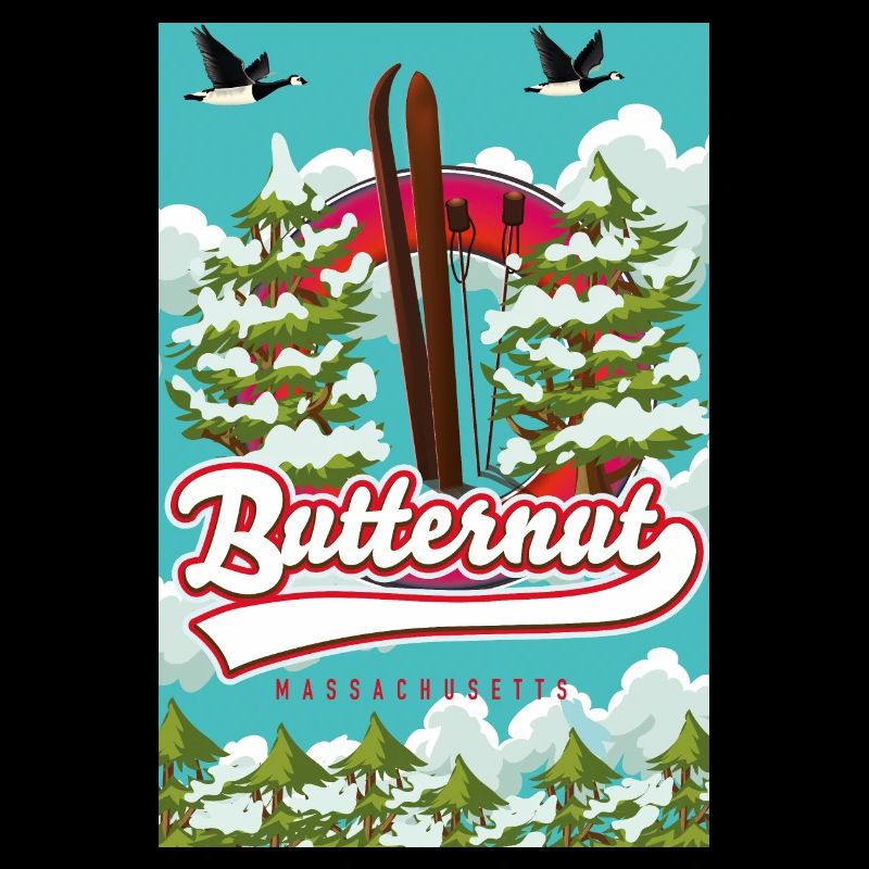 Affiche de ski Butternut massachusetts